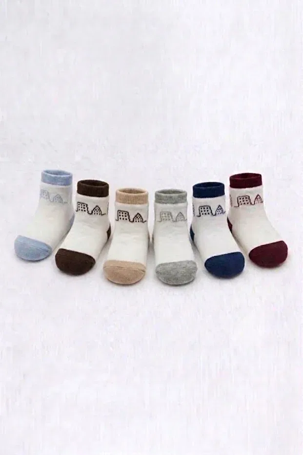 Детские носки для мальчиков хлопковые набор 6 шт Architectural patterned Cocole Socks, Multicolor — фото 2