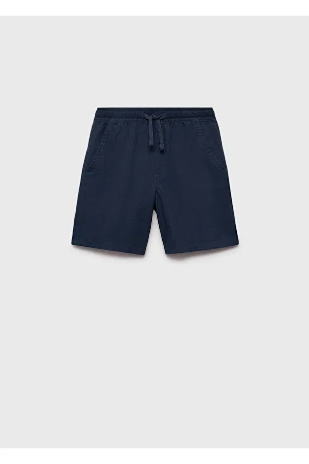 Детские шорты для мальчиков льняные Mango Kids, Navy Blue