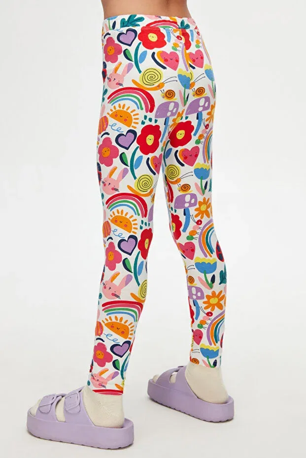 Детские леггинсы для девочек с принтом Little friends Lovetti, Patterned — фото 4