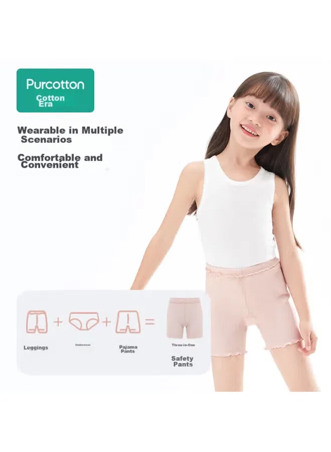 Шорты защитные хлопковые для девочек Purcotton, белый — фото 2