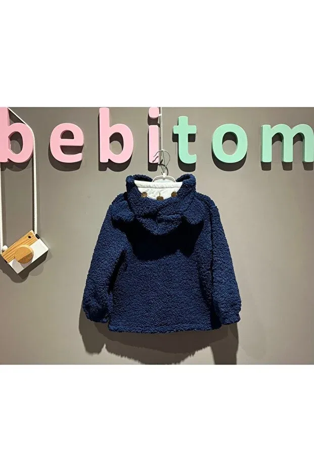 Детский кардиган из плюша Welsoft Unisex 12-24 months, Bebitomkids, Navy Blue — фото 2