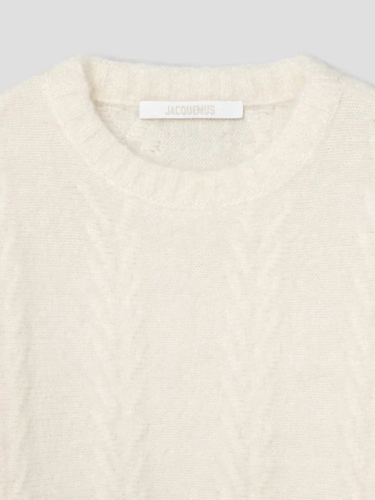 Свитер свободного кроя, модель Nuvola JACQUEMUS, White — фото 3