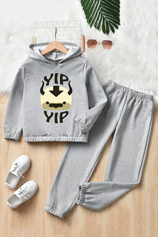 Детский спортивный костюм для девочек с принтом Appa Track Suit Trendypassion, Gri