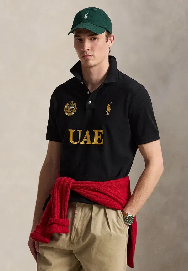 Футболка поло хлопковая Polo marskineliai Polo Ralph Lauren, черный