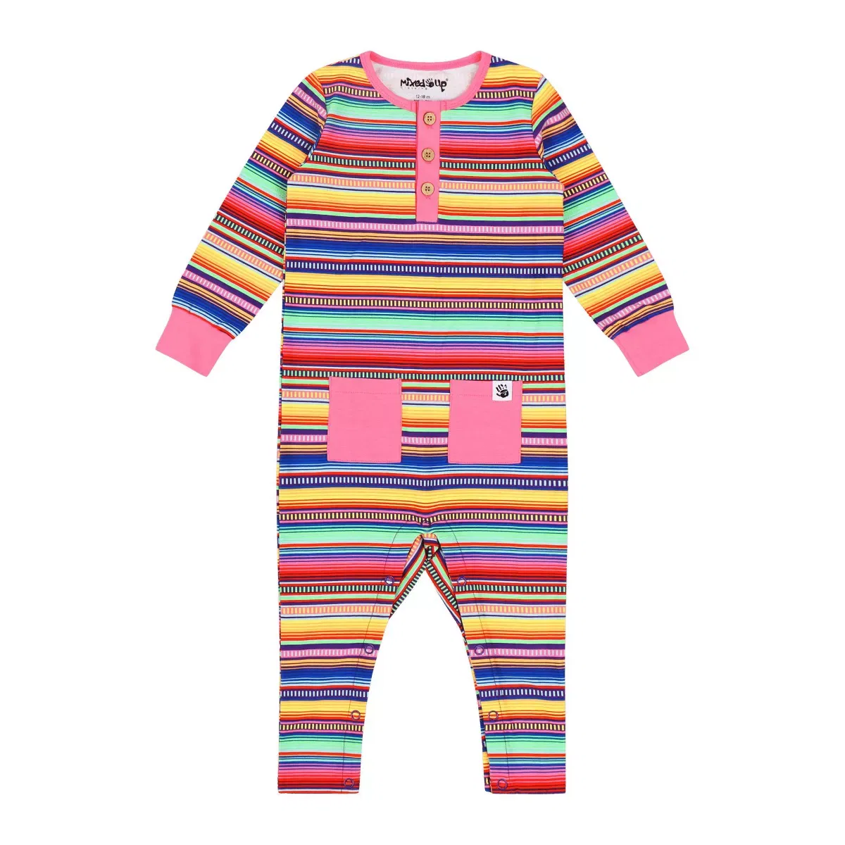 Детский комбинезон для девочек с длинным рукавом Mixed Up Clothing, Multicolor Stripe