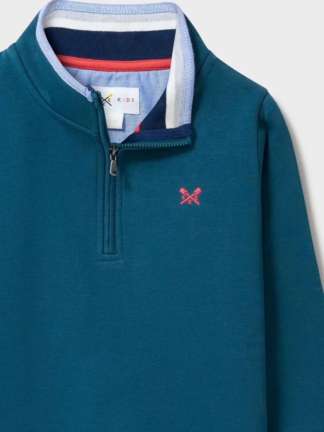 Свитшот с полузастежкой Crew Clothing, бирюзово-синий — фото 3