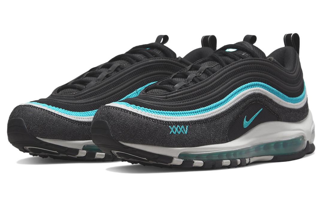 Кроссовки Nike Air Max 97, черный/бирюзовый — фото 3