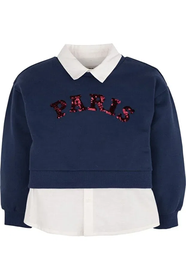 Детские свитшот для девочек с принтом Idilbaby&Mamino, Navy Blue
