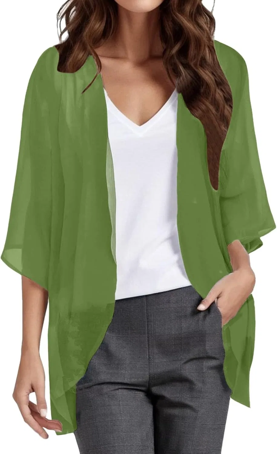 Женская богемная накидка для пляжа Oversized Kimono, Green