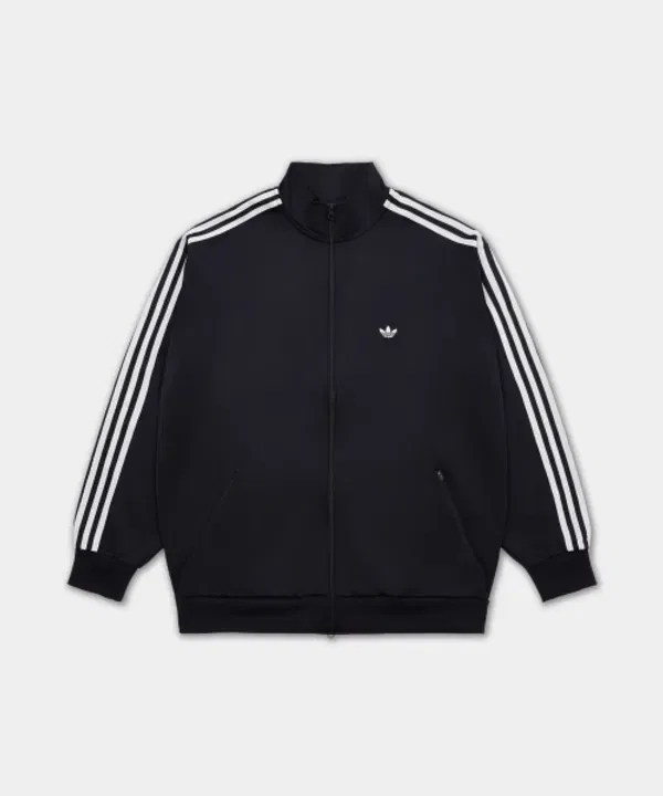 Тренировочная куртка-трактор Adidas, черный/кремово-белый