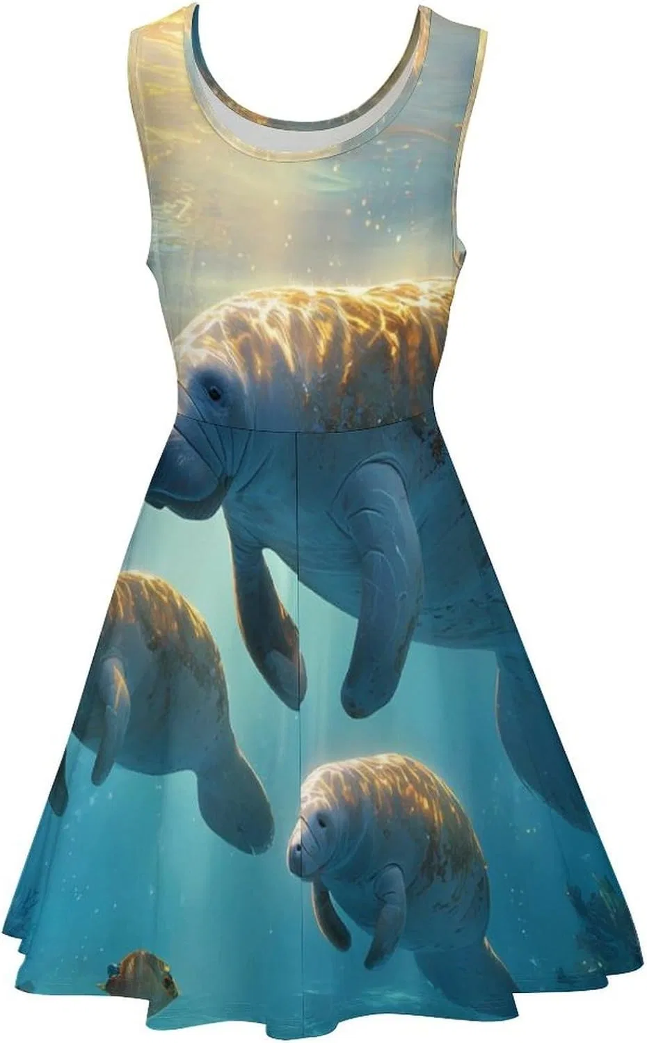 Женское летнее платье без рукавов с воланами, Ocean Manatee — фото 4