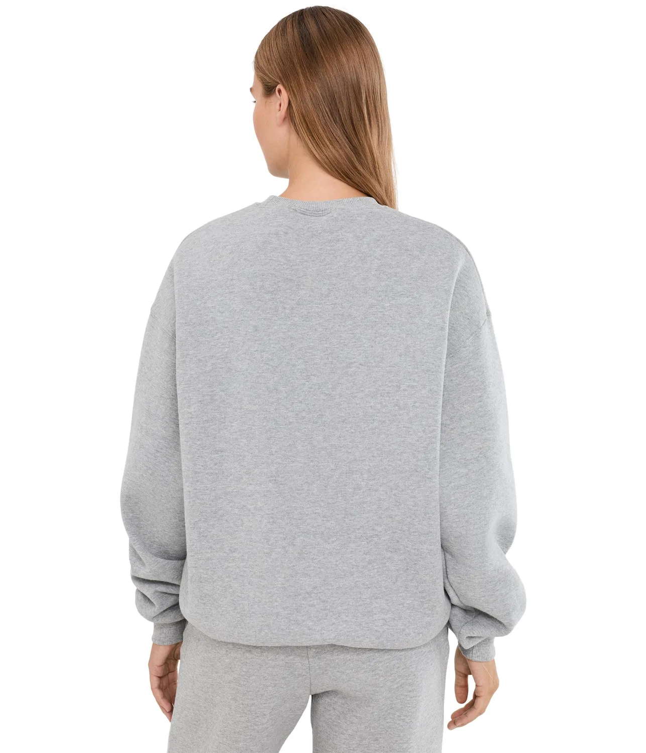 Толстовка Studio Fleece средней плотности с круглым вырезом свободного кроя Nike, Dark Grey Heather/Sail — фото 4