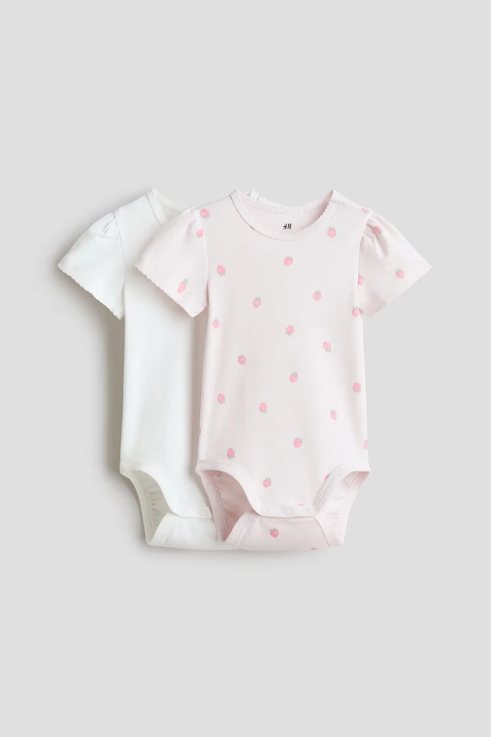 Комплект из 2 боди с короткими рукавами H&M, Hellrosa/Erdbeeren