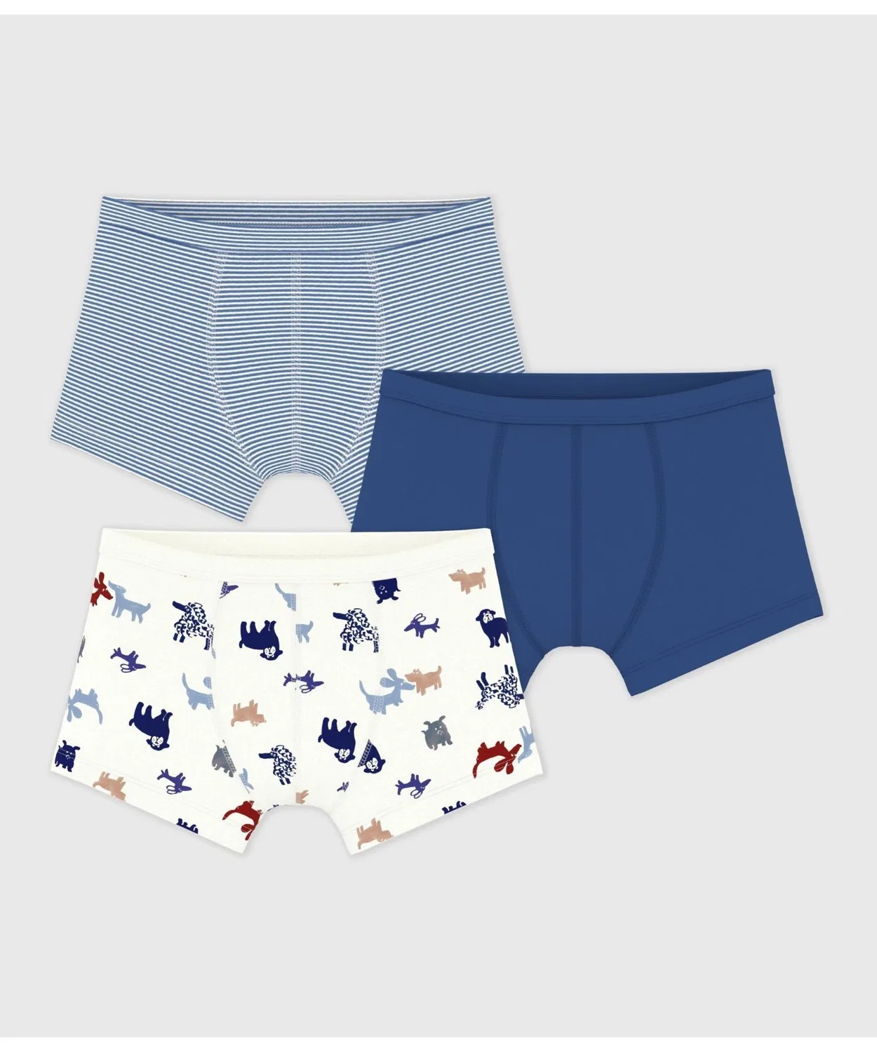 Детские трусы-боксеры с принтом, комплект из 3 штук PETIT BATEAU, Multicolor