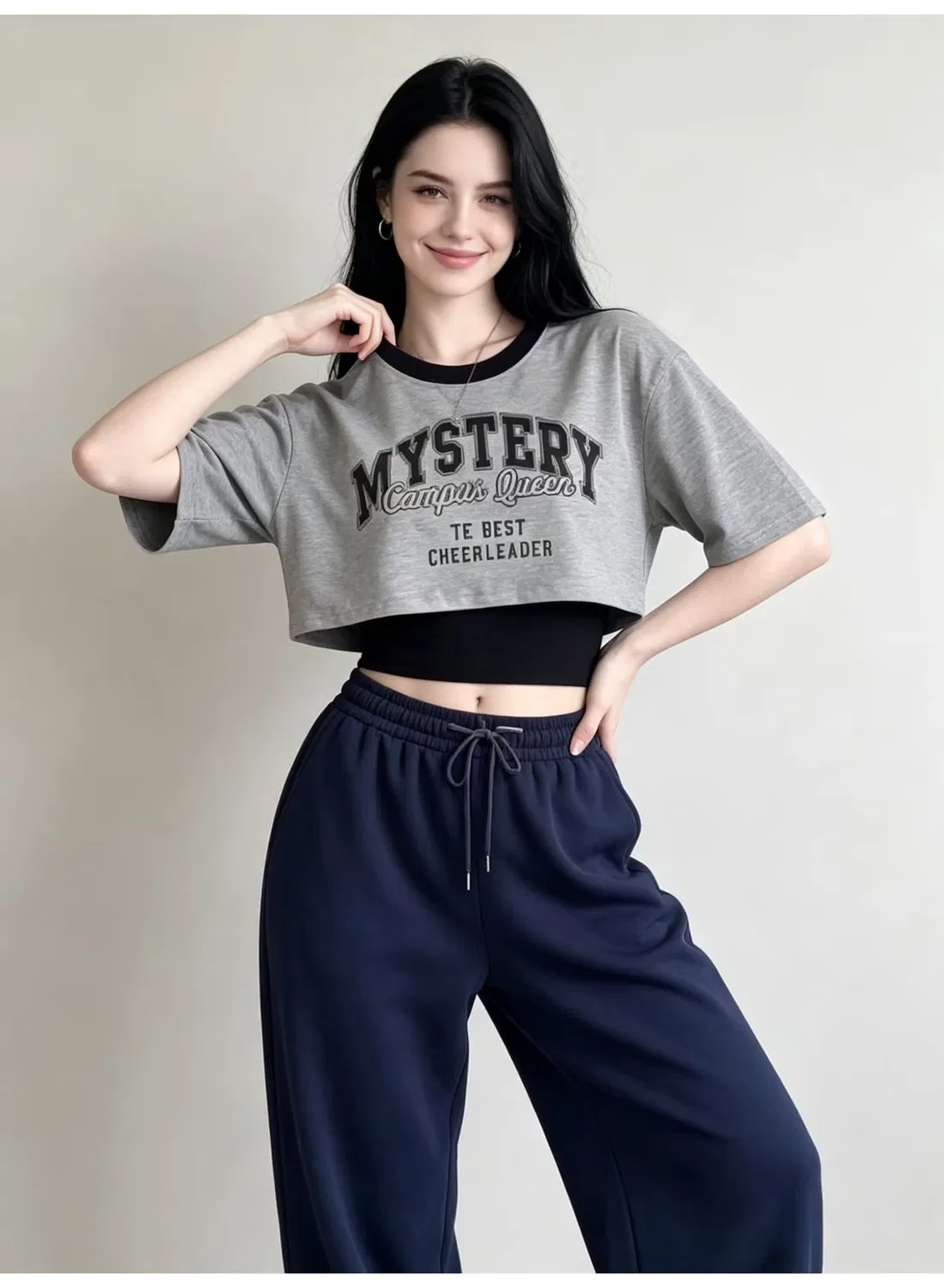 Комплект футболок с принтом букв и топом на бретелях Zara — фото 4