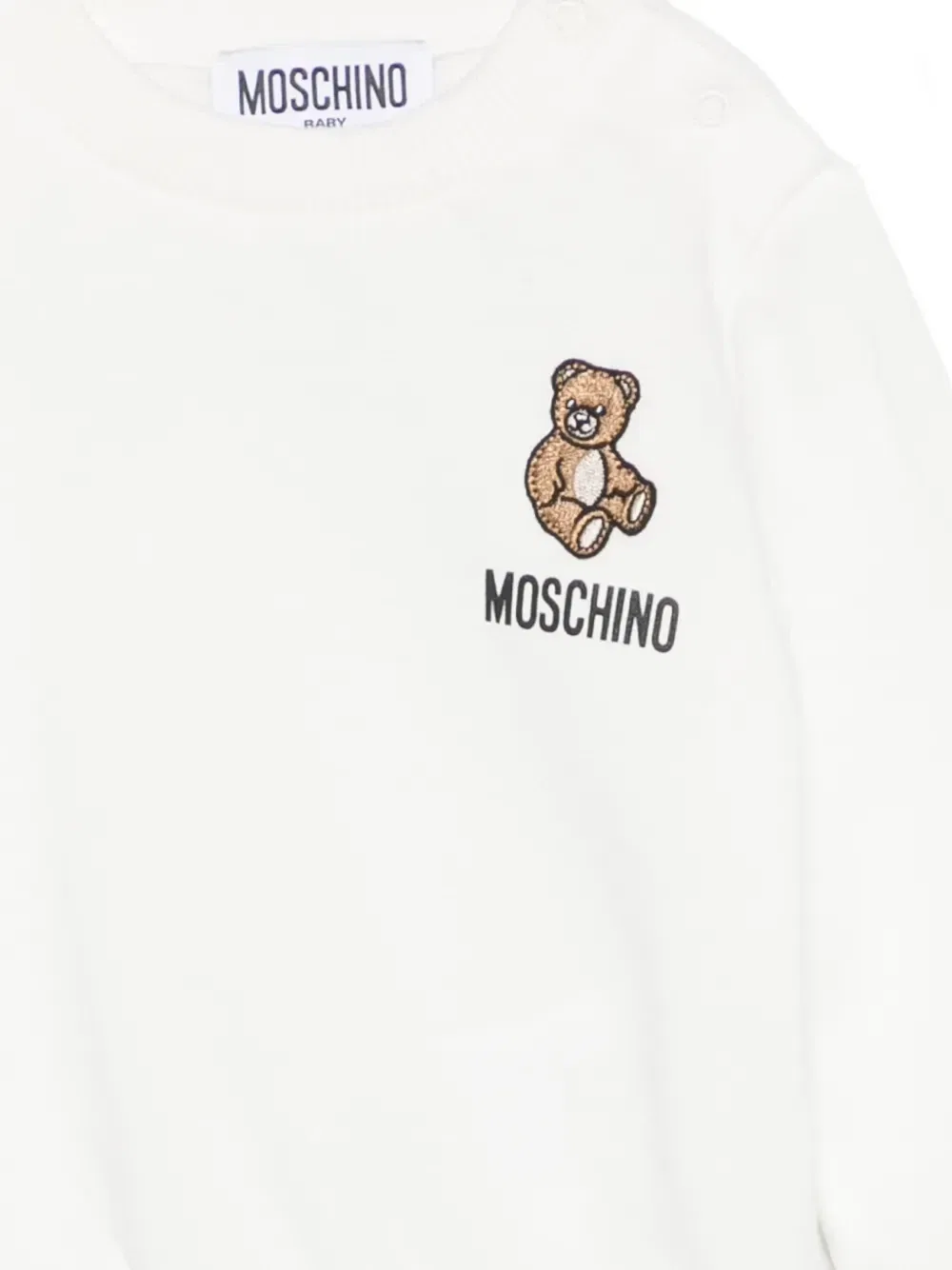Свитер с логотипом Медвежонка Тедди Moschino Kids, бежевый — фото 3