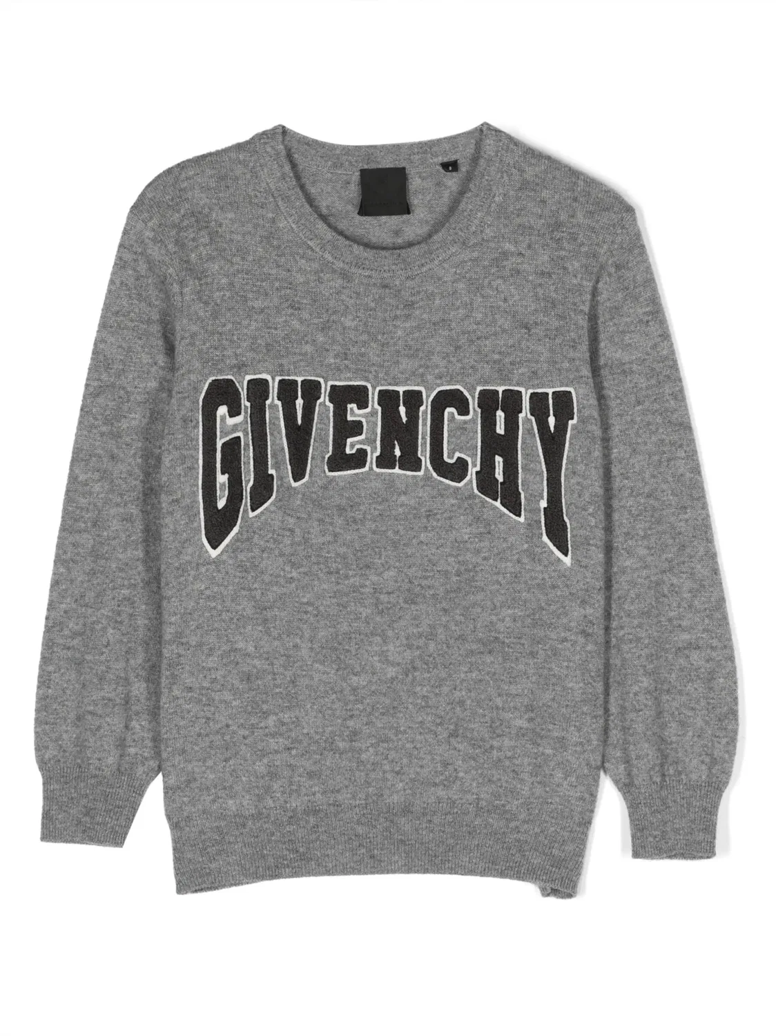 Меланжевый джемпер с логотипом Givenchy, серый