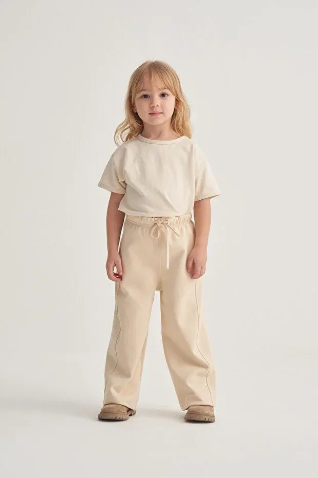 Детские брюки для девочек с широкой штаниной Ebu Prive, Beige
