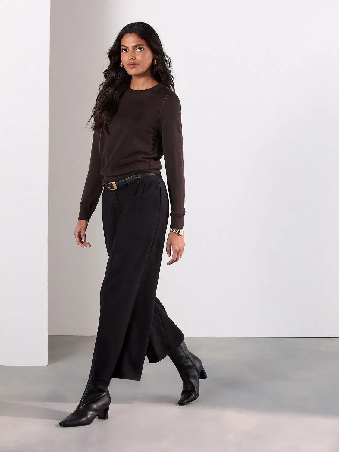Брюки-кюлоты прямого кроя Black Tailored Culottes от Next, черный — фото 2