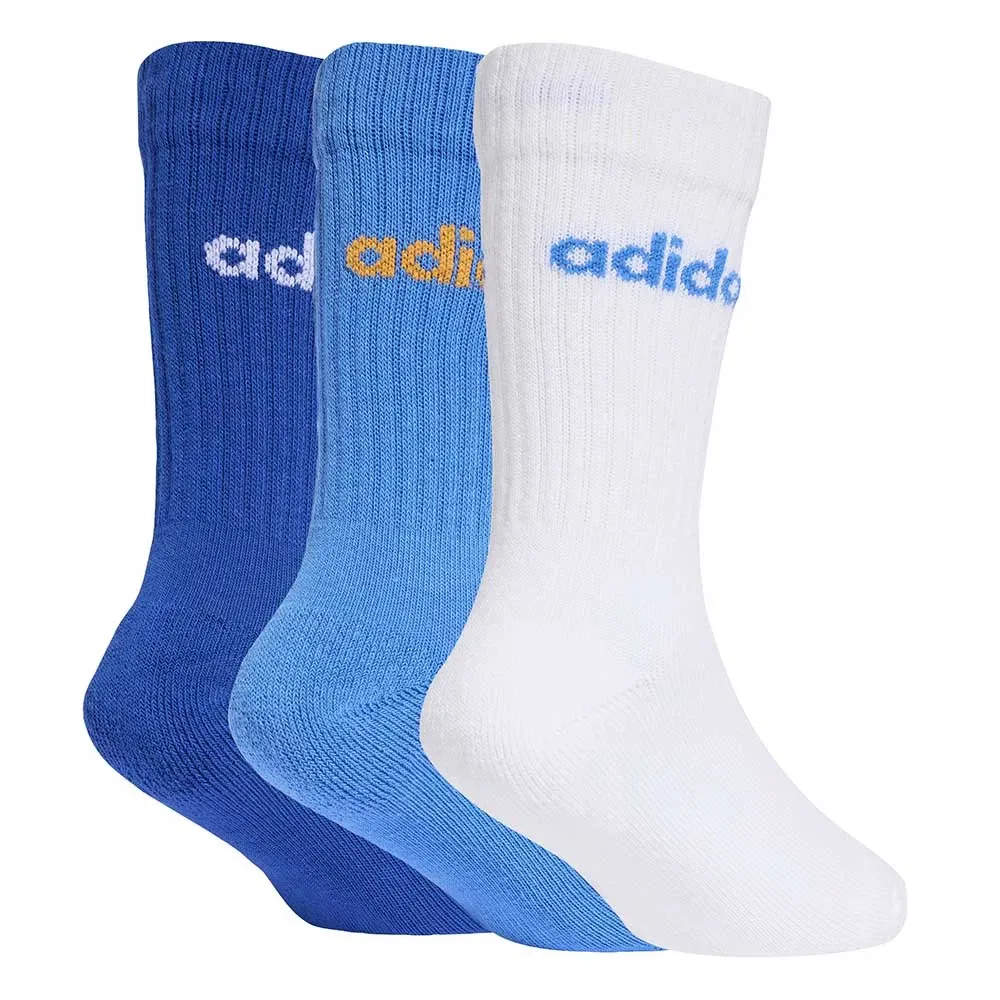 Носки Adidas Linear crew 3 штуки, синий — фото 2