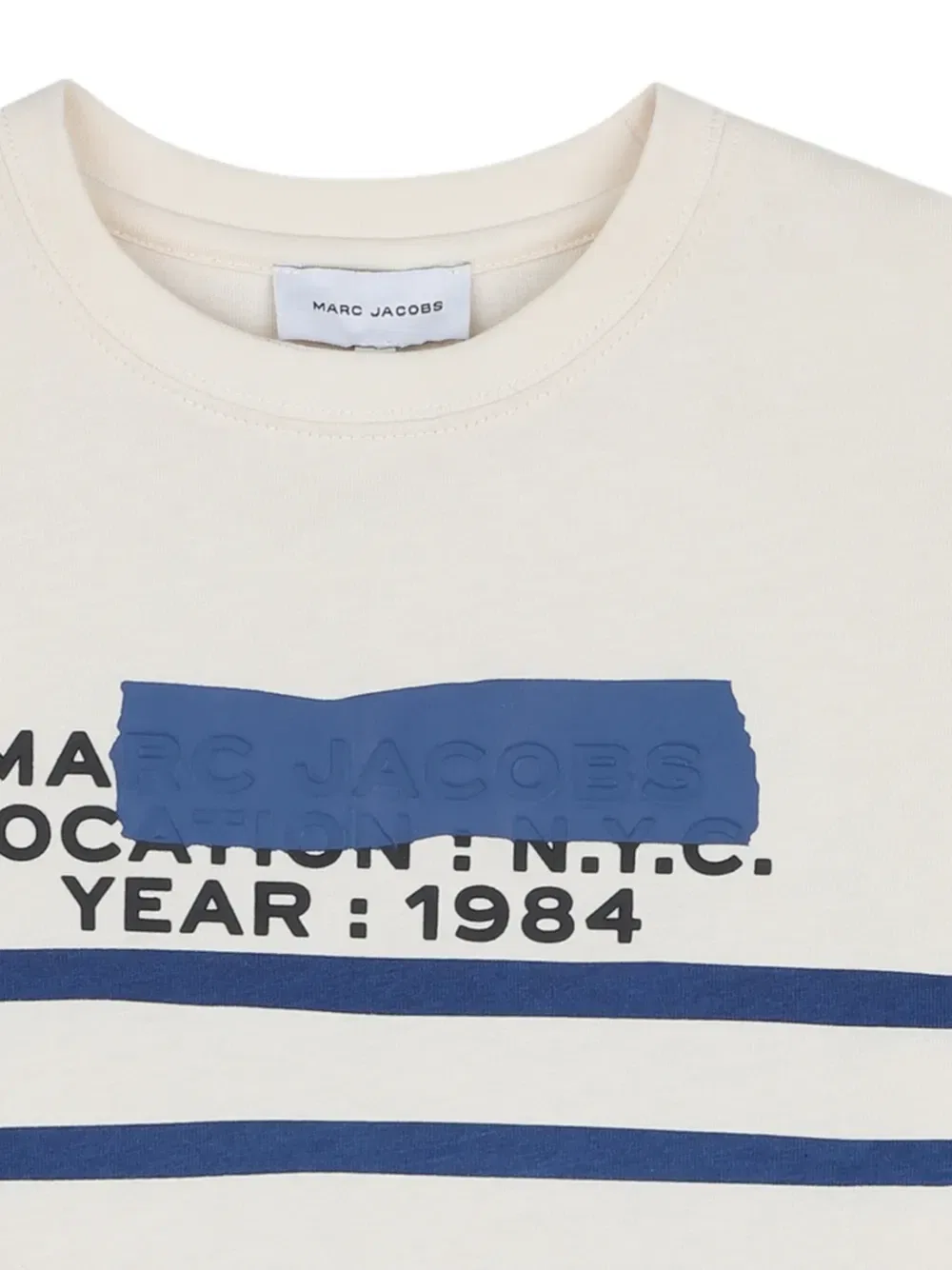 Полосатая футболка с длинными рукавами Marc Jacobs Kids, бежевый — фото 3