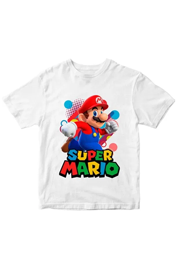 Детская футболка с принтом Super Mario Kids Unisex T-Shirt Mod74 Galashop, White