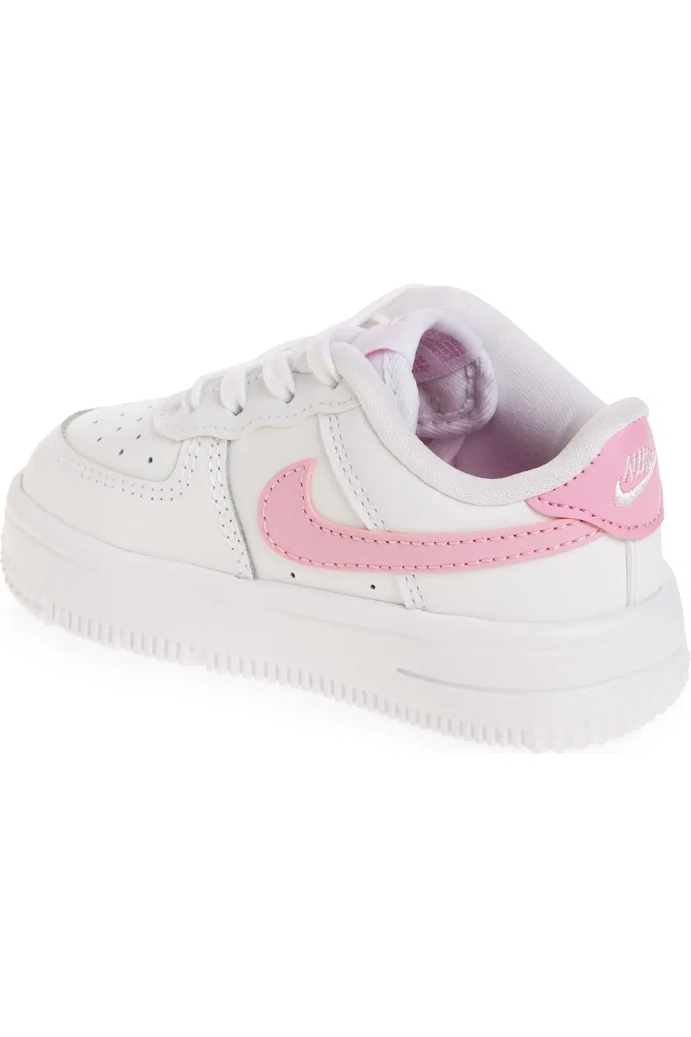 Детские кроссовки баскетбольные Air Force 1 Nike, White/Pink Rise/White — фото 2