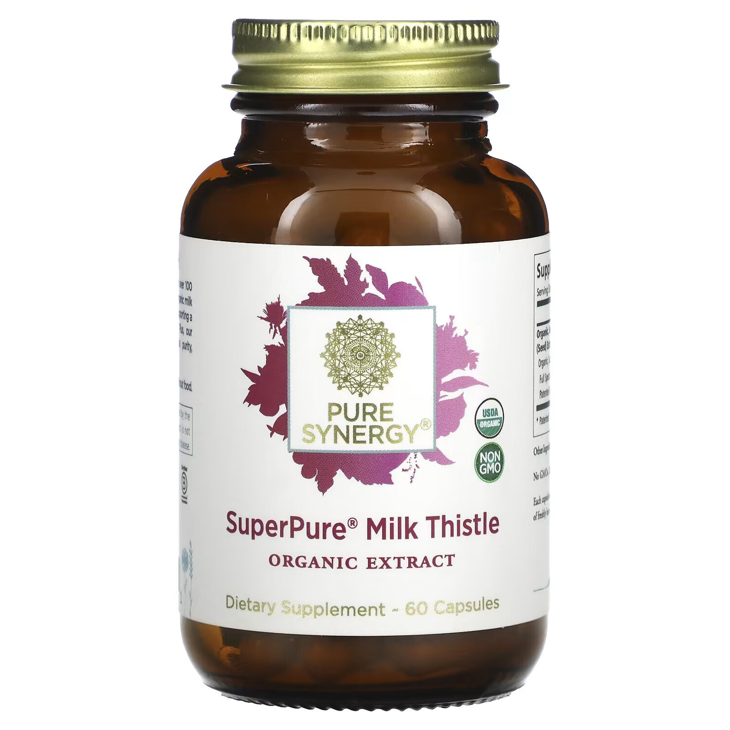 

Pure Synergy, Супер чистый органический экстракт расторопши, 60 капсул