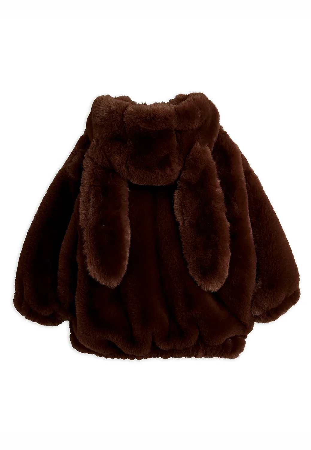 Куртка унисекс с заячьими ушками - флисовая куртка Mini Rodini, Brown — фото 2