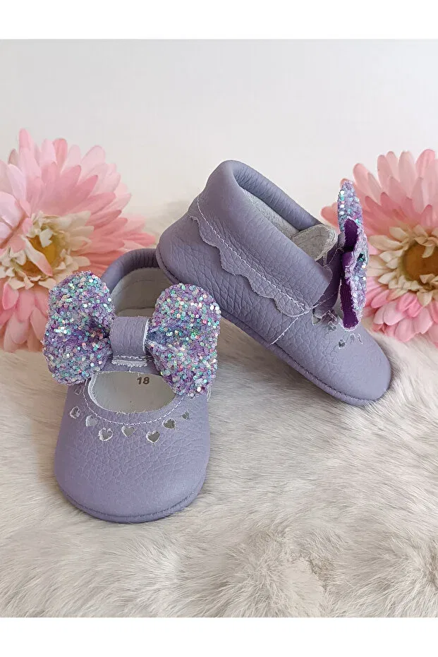 Детские мокасины для девочек из натуральной кожи Alice stoned lilac Hodore, Stony Lilac — фото 3
