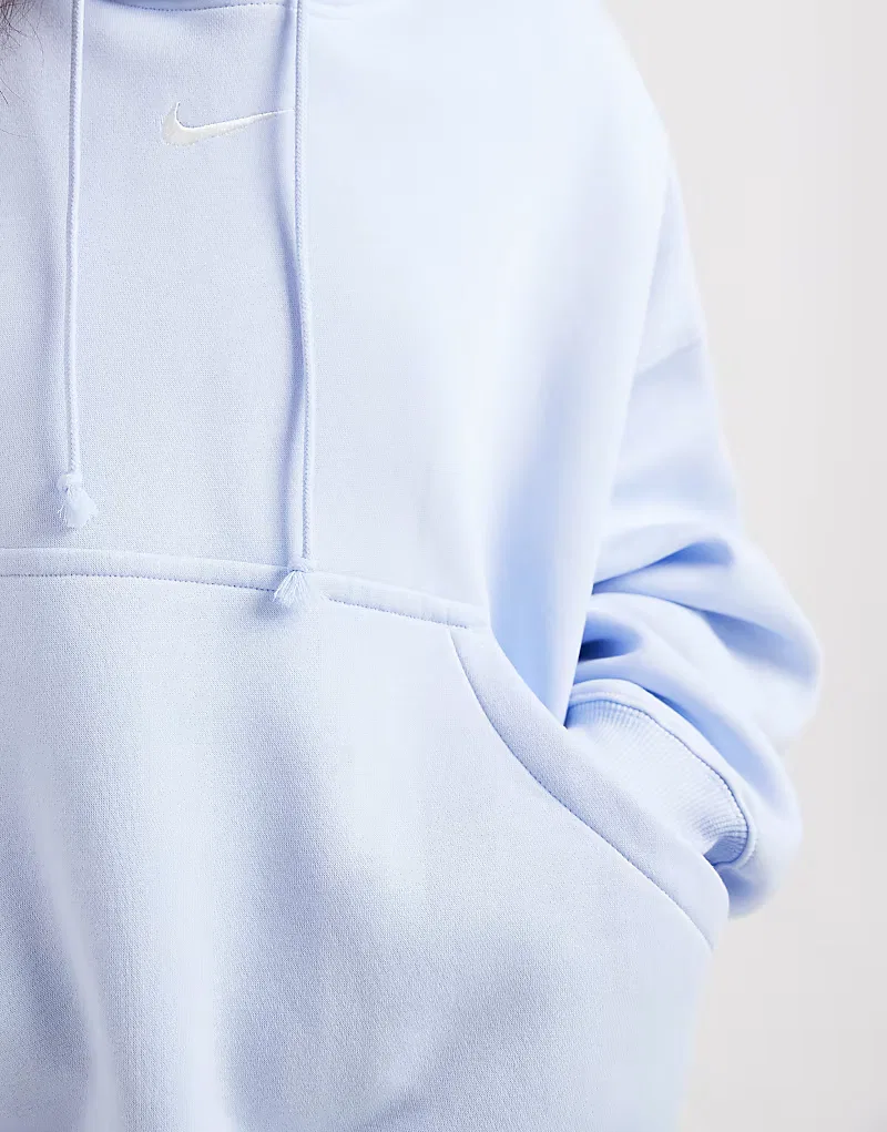 Толстовка Nike Phoenix Fleece оверсайз светло-голубой — фото 3