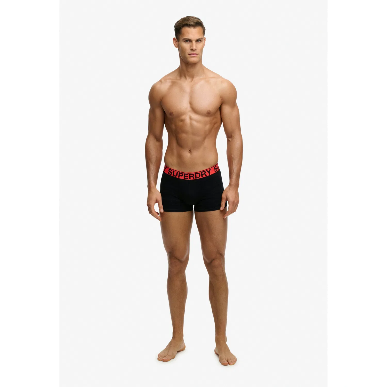 Мужские боксеры из хлопковой смеси Superdry, Black/Orange — фото 2
