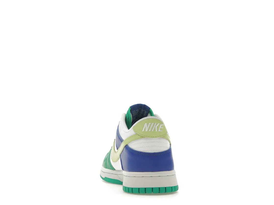 Детские кроссовки для мальчиков и девочек с принтом Nike Dunk Low Nike, White/Stadium Green/Game Royal/Light Lemon Twist — фото 4