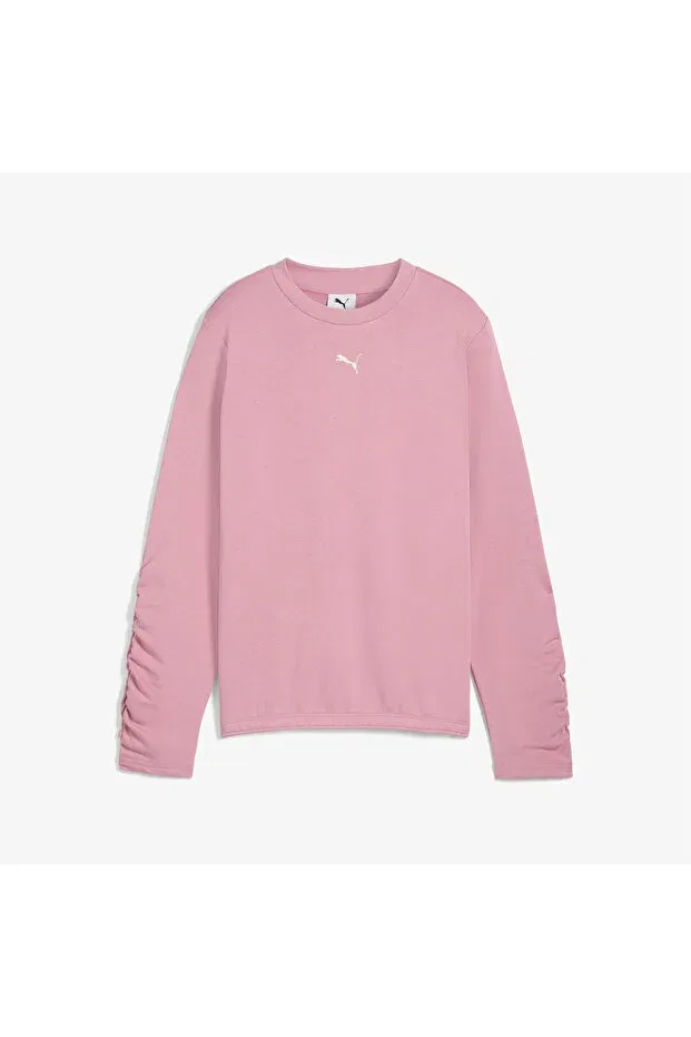 Детские свитшот для девочек без принта Bowtique Crew Puma, 65-Pembe — фото 4