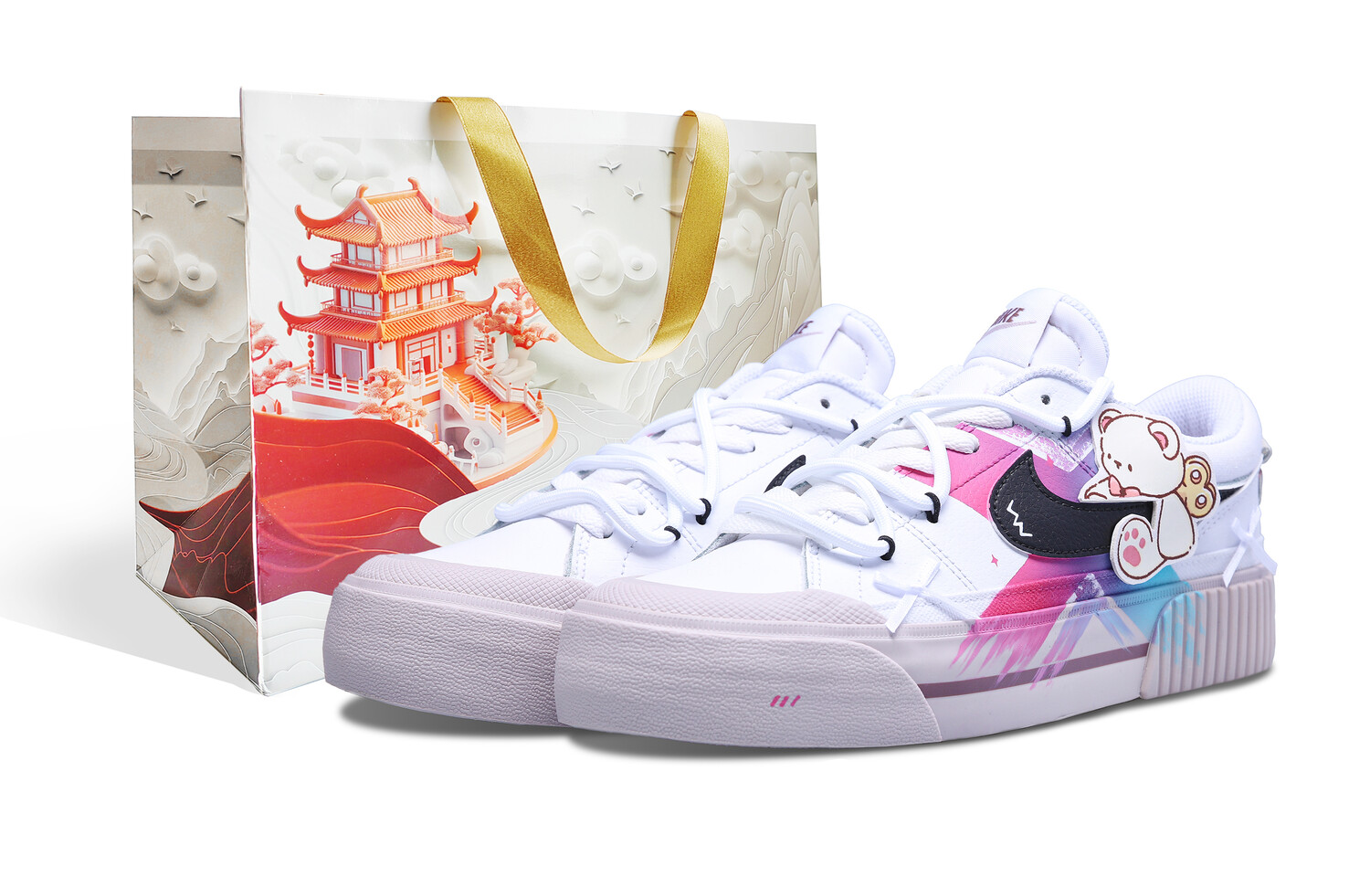 

Кроссовки Nike Court Legacy Skateboarding Shoes Women's Low-top Pink, белый