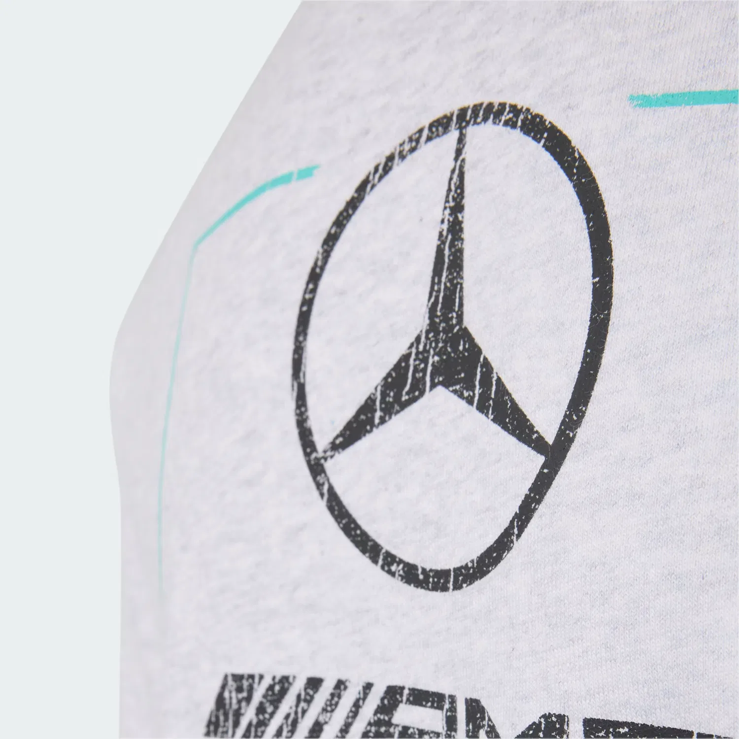 Детское худи с капюшоном и вышивкой Mercedes-AMG Petronas Formula 1 Team Graphic Hood 02 Adidas Performance, светло-серый меланж — фото 3