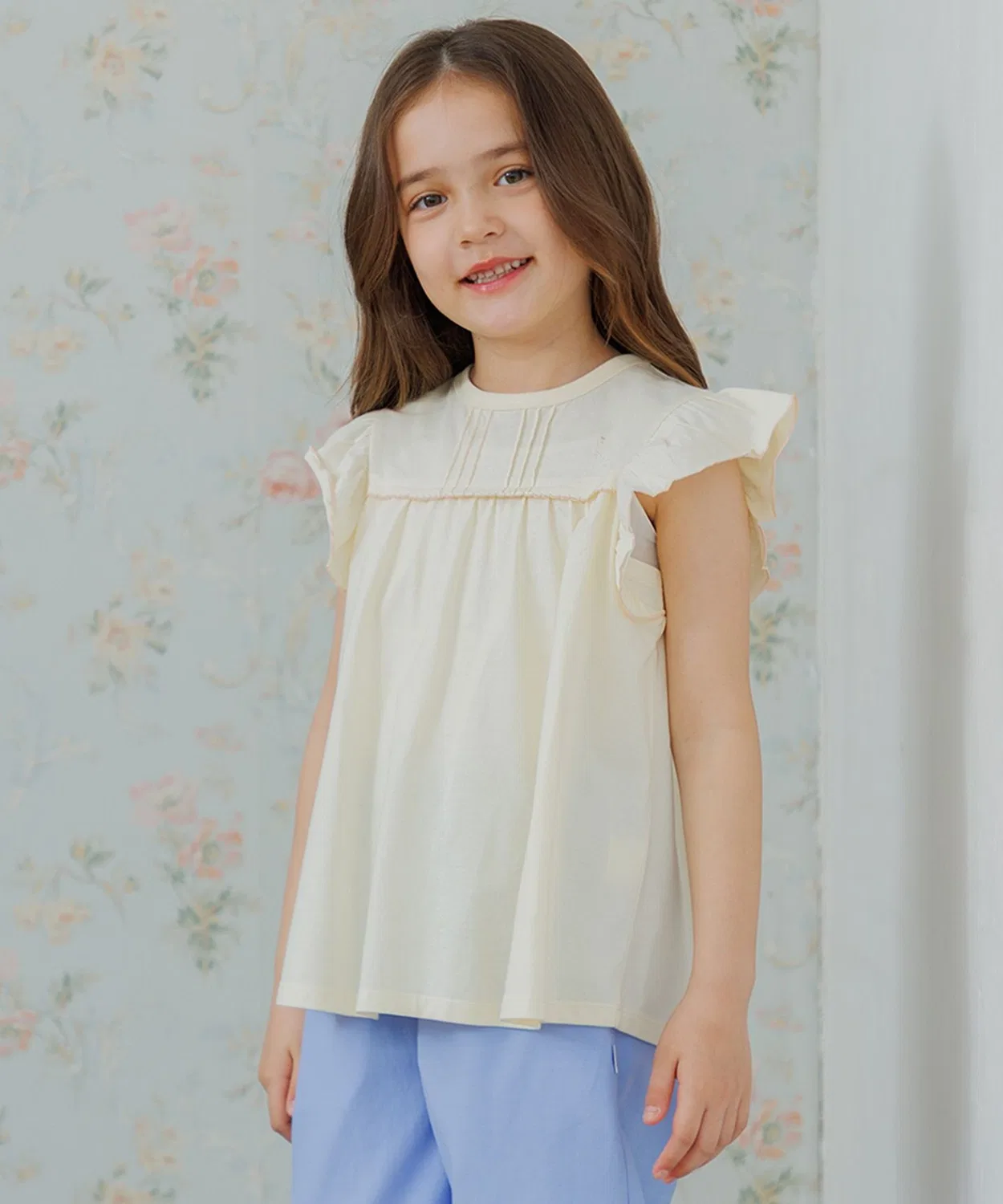 Детская туника с воланами и защипами Kumikyoku KIDS, Light Yellow