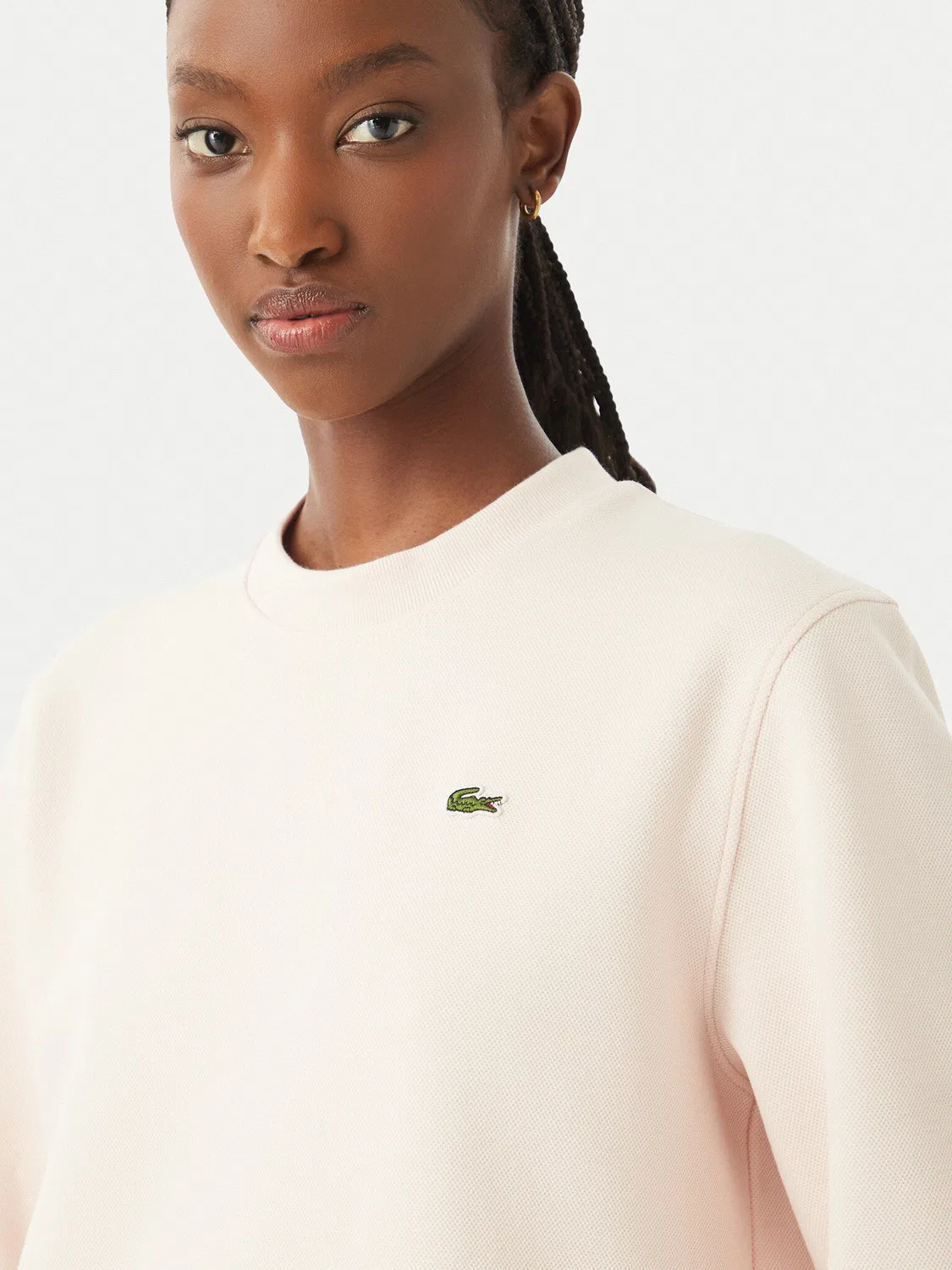 Женский свитшот свободного кроя Lacoste, светло-розовый — фото 4