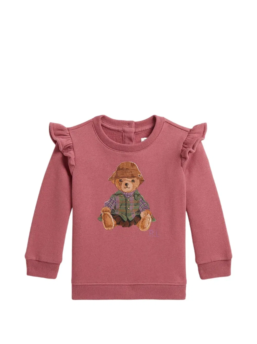 Свитшот из флиса с рюшами Polo Bear Polo Ralph Lauren Kids, розовый