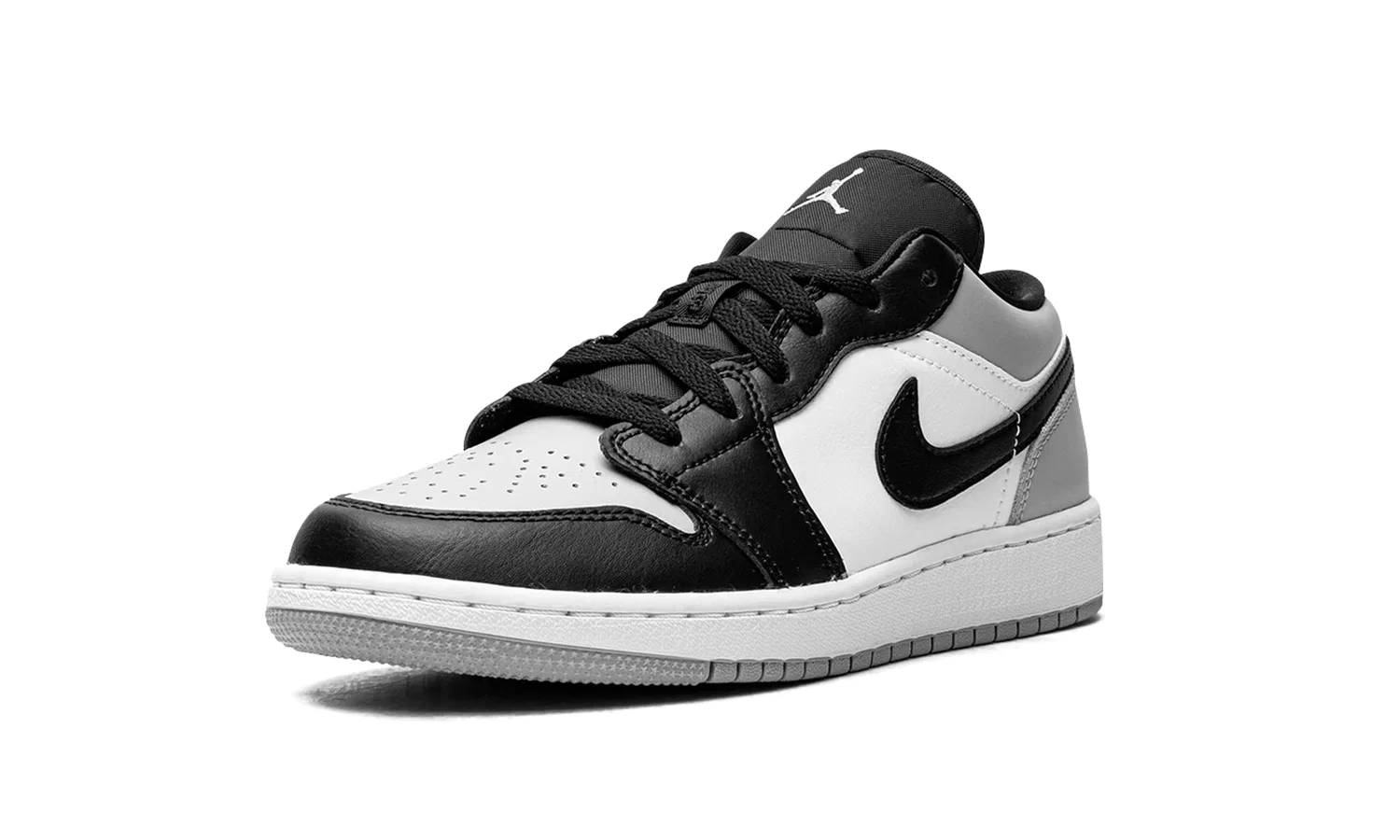 Детские кроссовки для мальчиков кожаные Air Jordan 1 Low (Gs) NIKE, Light Smoke Grey Black White — фото 3