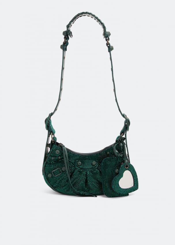 

Сумка BALENCIAGA Le Cagole XS rhinestone shoulder, зеленый