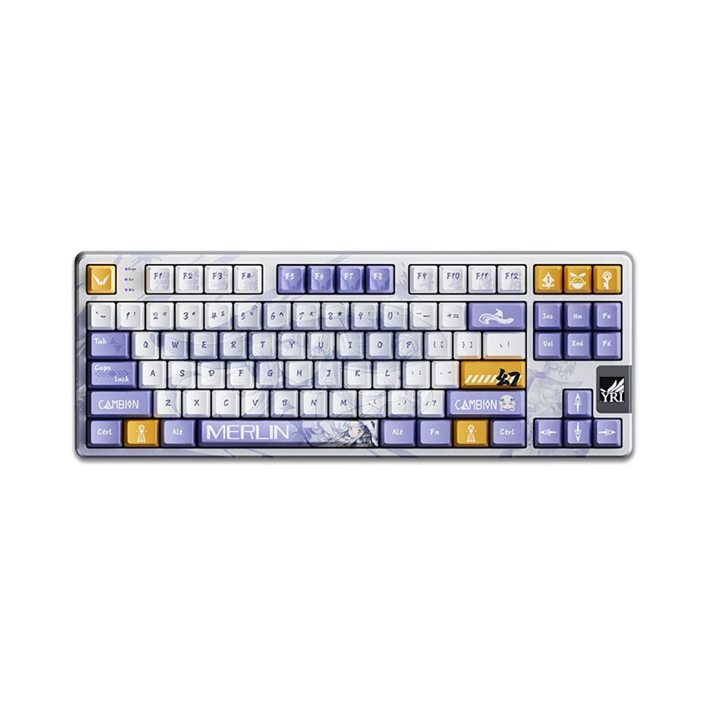 

Игровая беспроводная клавиатура Valkyrie VK87, Merlin, белый/фиолетовый, английская раскладка