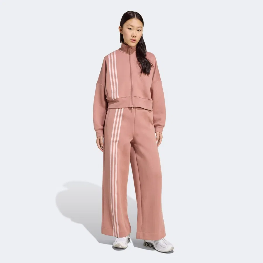 Женский спортивный свитшот с молнией, модель 3 STRIPES ZIPUP JW3609, adidas, Розовый — фото 2