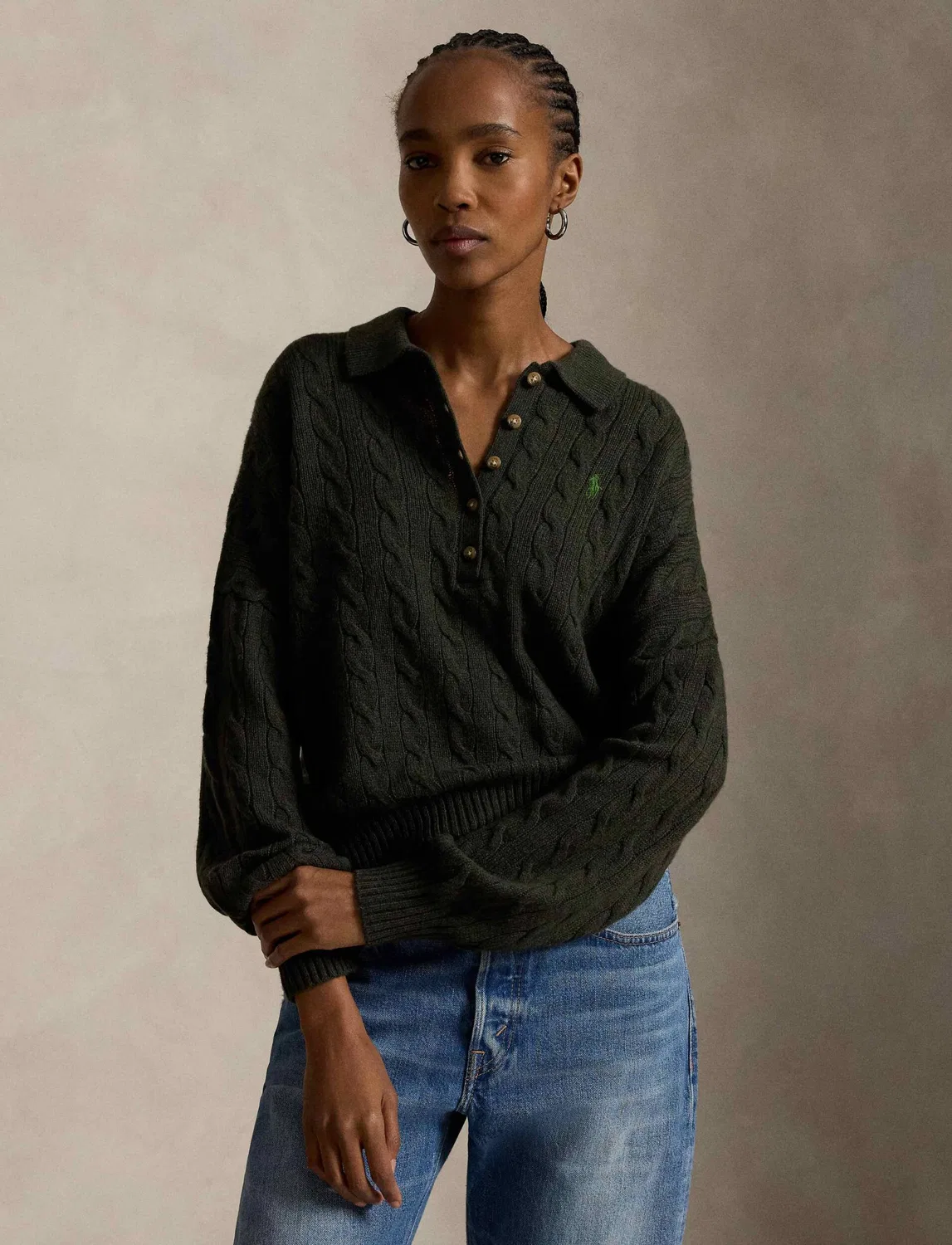 Свитер с V-образным вырезом Polo Ralph Lauren, Verde Oliva