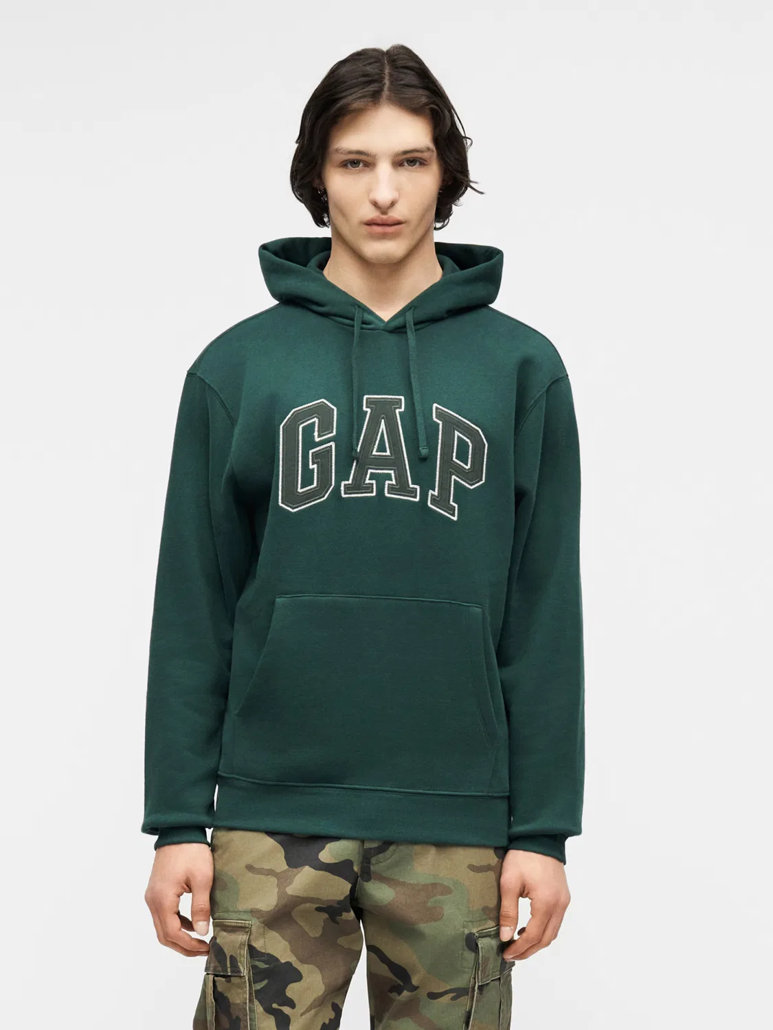 Толстовка Gap темно-зеленого цвета — фото 2