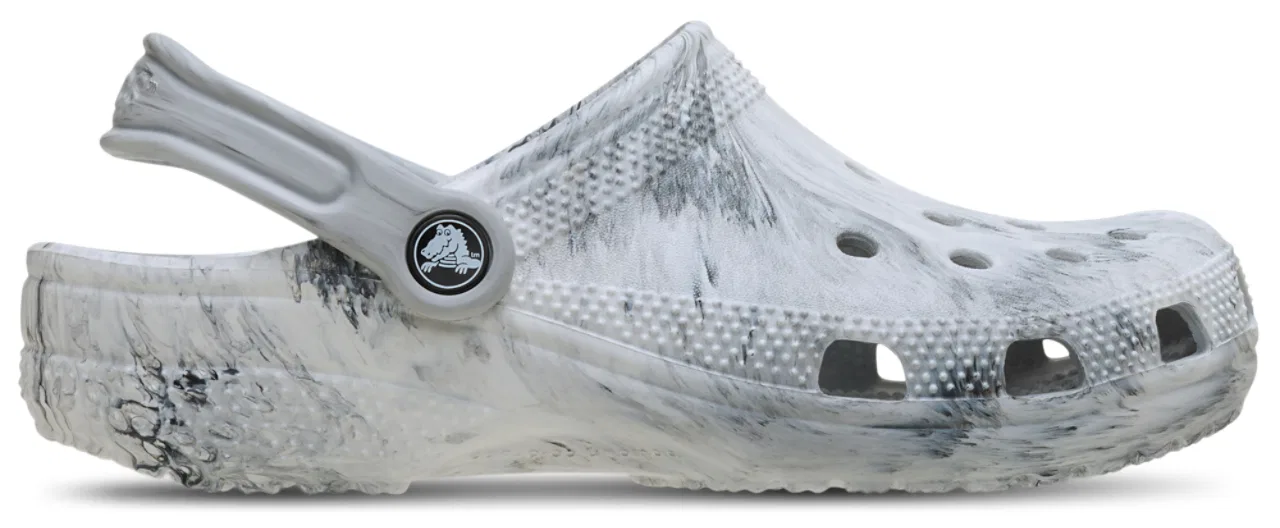 Сабо для мальчиков Watercolor Marbled Crocs, цвет Grey Swirl/White