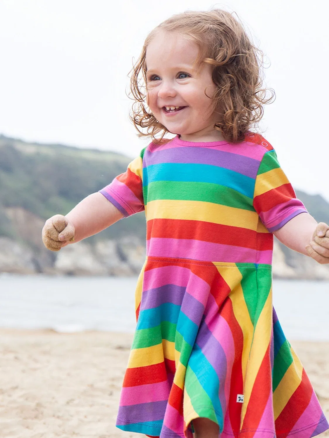 Платье с коротким рукавом Frugi Pink Sunshine, розовый