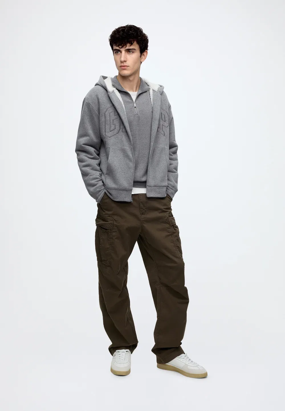 Arch - толстовка на молнии Gap, Grey Heather — фото 2