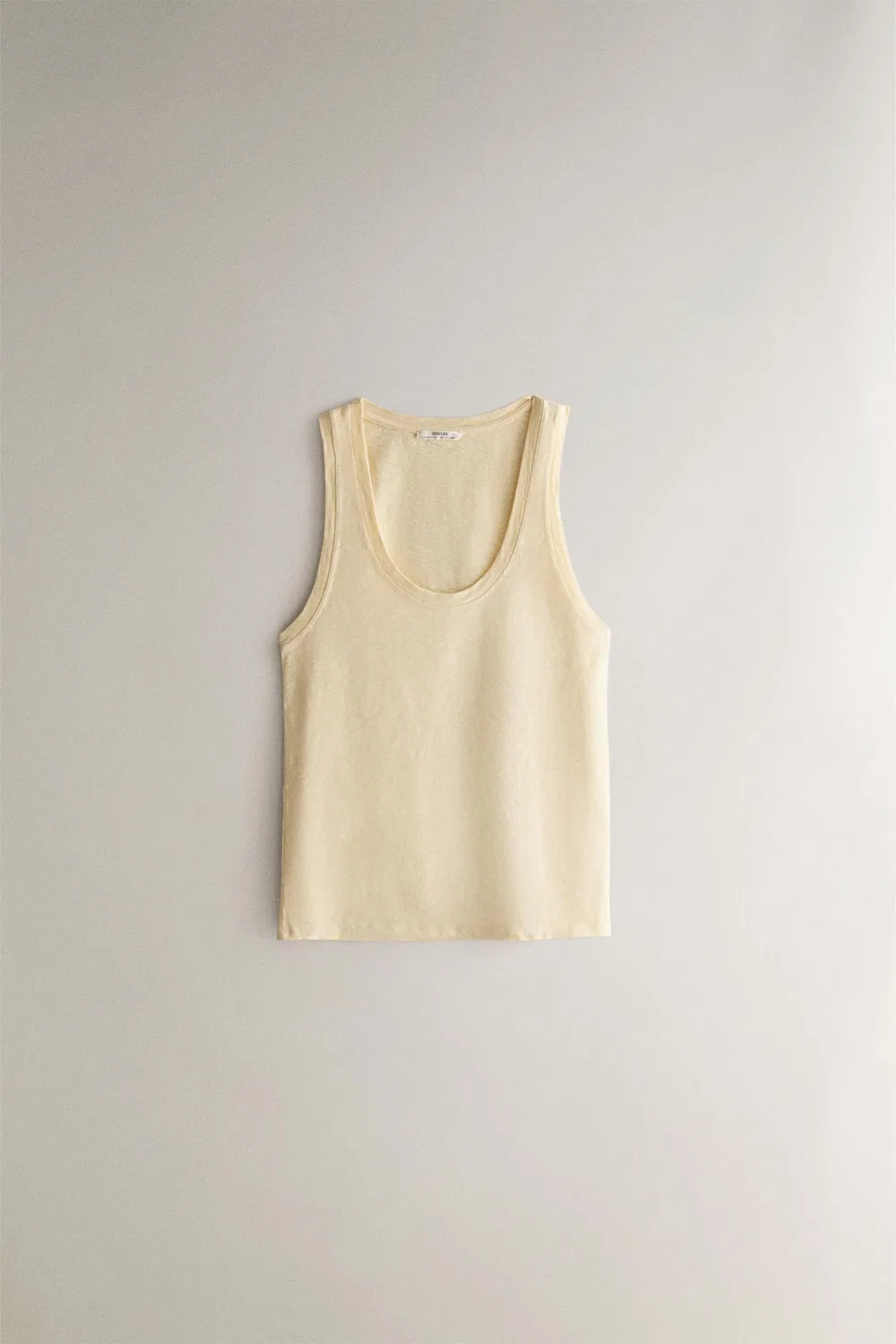 Хлопковый топ на бретельках ZARA, Yellow