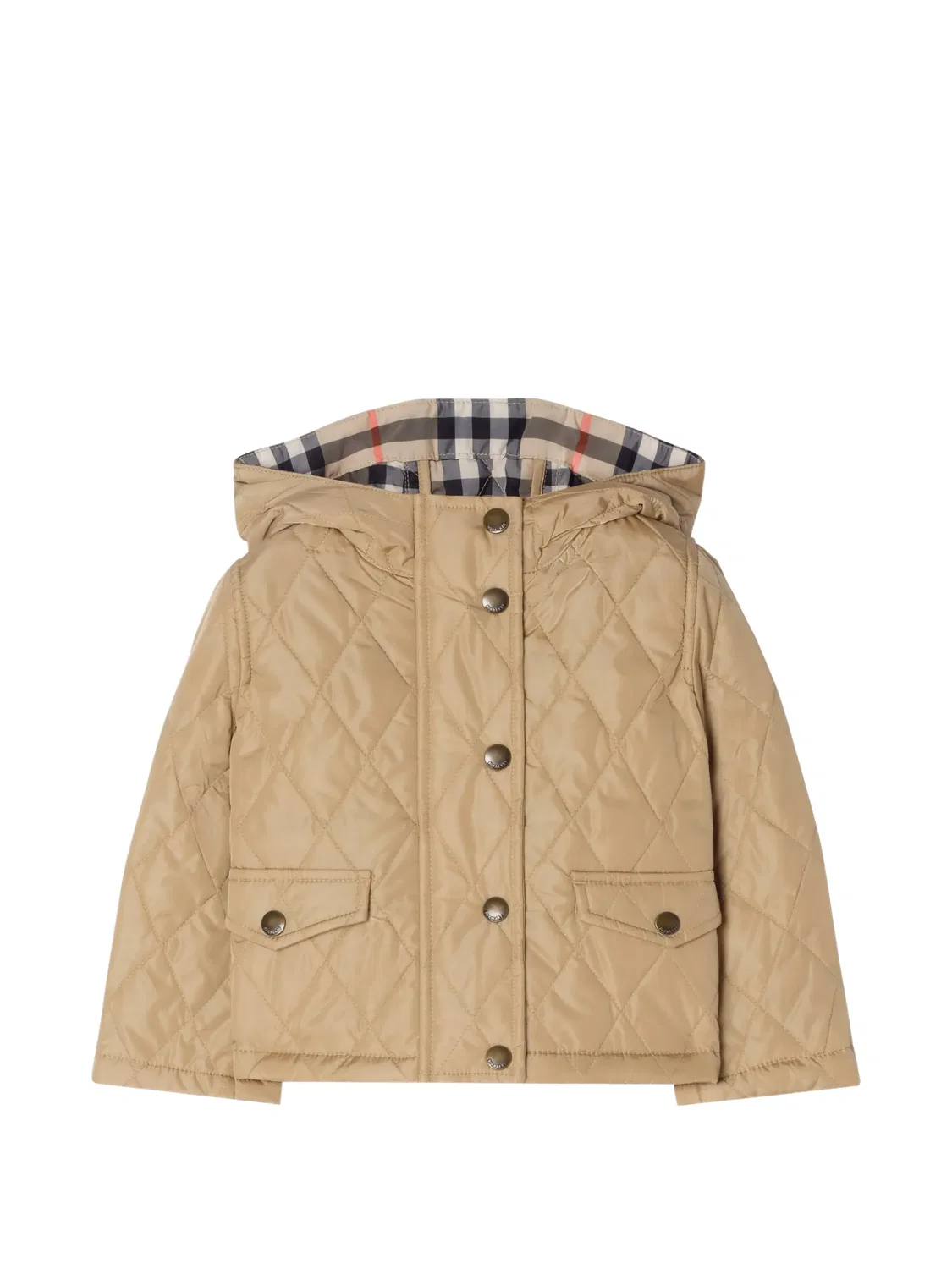 Куртка-парка с капюшоном House Check Burberry Kids, нейтральные цвета